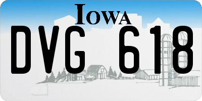 IA license plate DVG618