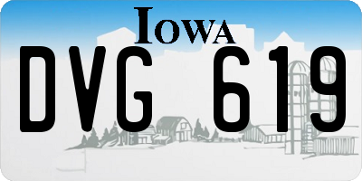 IA license plate DVG619