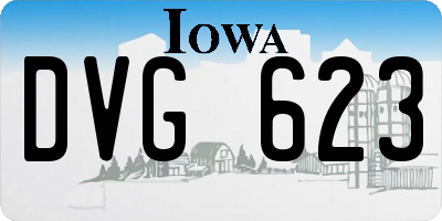 IA license plate DVG623