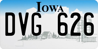 IA license plate DVG626
