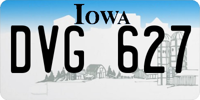 IA license plate DVG627