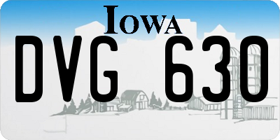 IA license plate DVG630
