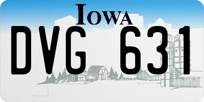 IA license plate DVG631