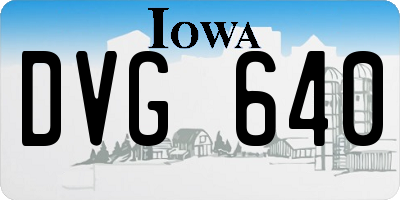 IA license plate DVG640