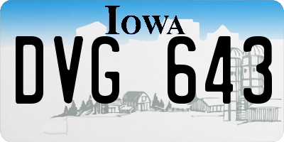 IA license plate DVG643