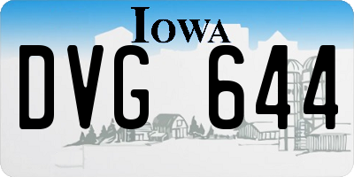 IA license plate DVG644