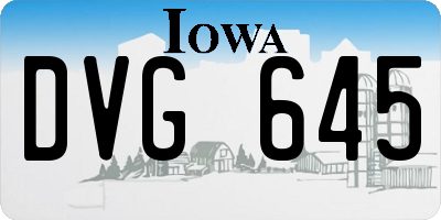 IA license plate DVG645
