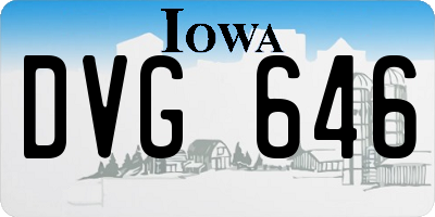 IA license plate DVG646