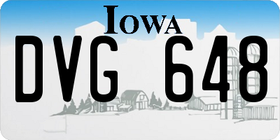 IA license plate DVG648