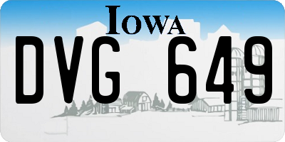 IA license plate DVG649