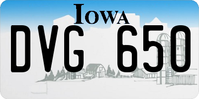 IA license plate DVG650