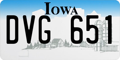 IA license plate DVG651