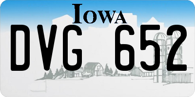 IA license plate DVG652