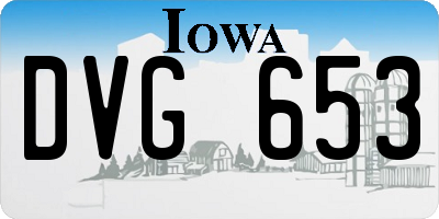 IA license plate DVG653