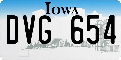 IA license plate DVG654