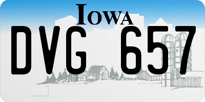 IA license plate DVG657