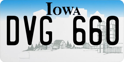 IA license plate DVG660