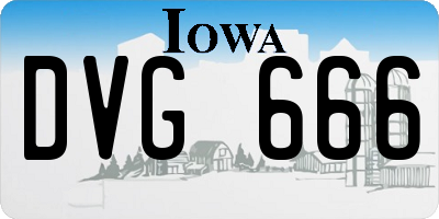 IA license plate DVG666