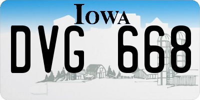 IA license plate DVG668