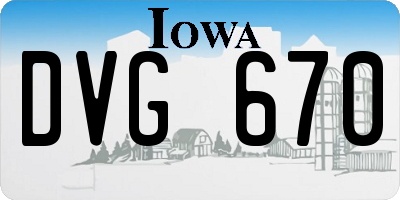 IA license plate DVG670