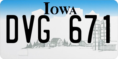 IA license plate DVG671