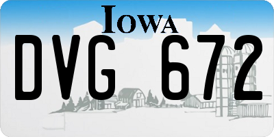 IA license plate DVG672