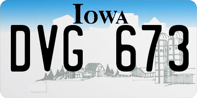 IA license plate DVG673