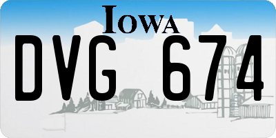 IA license plate DVG674