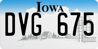 IA license plate DVG675