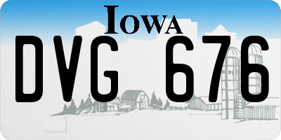 IA license plate DVG676