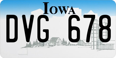 IA license plate DVG678