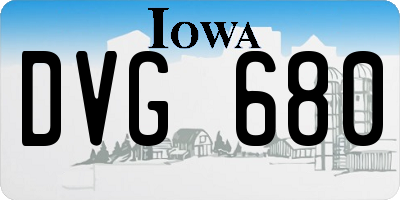 IA license plate DVG680