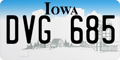 IA license plate DVG685