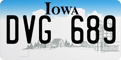 IA license plate DVG689