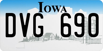 IA license plate DVG690