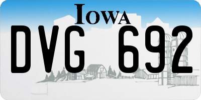 IA license plate DVG692