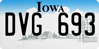 IA license plate DVG693