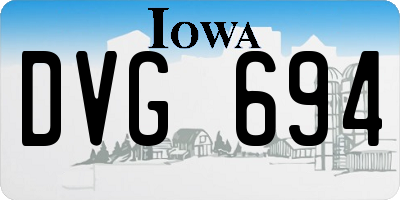 IA license plate DVG694