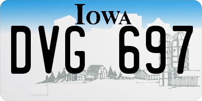 IA license plate DVG697