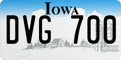 IA license plate DVG700