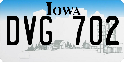 IA license plate DVG702