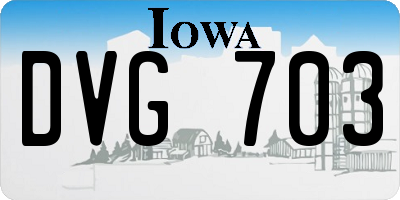 IA license plate DVG703