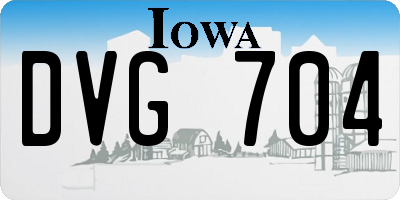 IA license plate DVG704