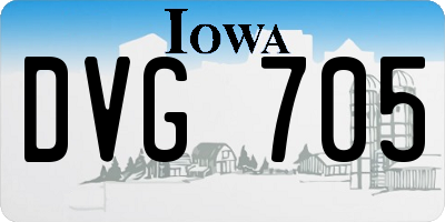 IA license plate DVG705