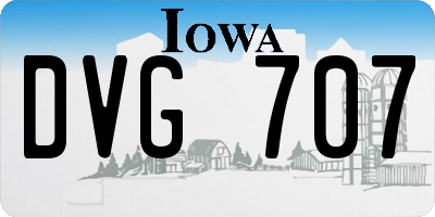 IA license plate DVG707