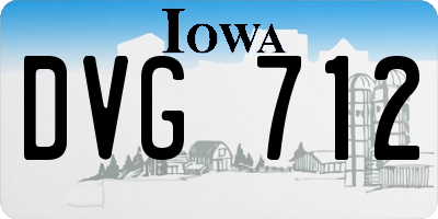 IA license plate DVG712