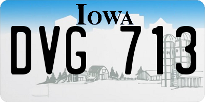 IA license plate DVG713
