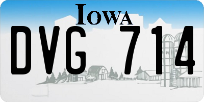 IA license plate DVG714