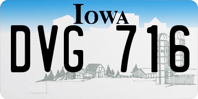 IA license plate DVG716