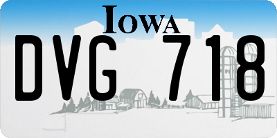 IA license plate DVG718